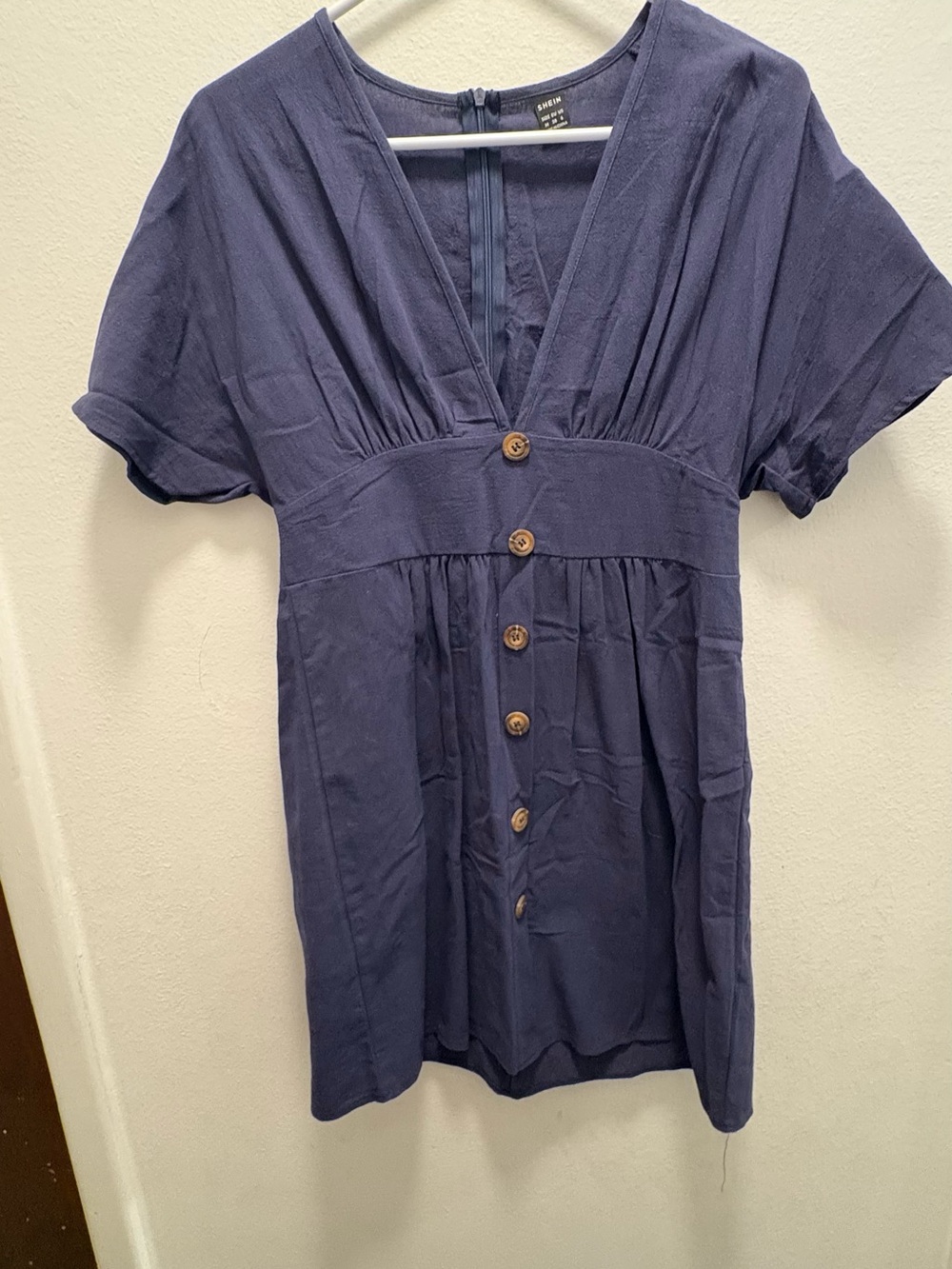 SHEIN Navy Short Sleeve V-Neck Top
